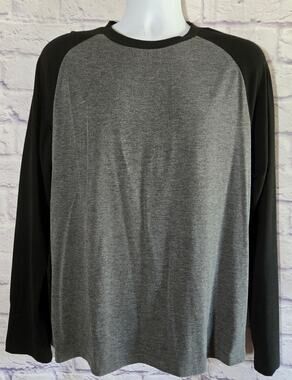Shein Black Charcoal Raglan Long Sleeves T Shirt Large NWOTS